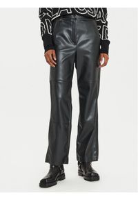 Max Mara Leisure Spodnie z imitacji skóry Struzzo 2426786098 Czarny Straight Fit. Kolor: czarny. Materiał: skóra #1