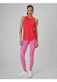 4f - 4F Top treningowy regular szybkoschnący damski - koralowy XL. Kolor: różowy. Materiał: materiał, włókno. Sport: fitness #2