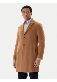 TOMMY HILFIGER - Tommy Hilfiger Płaszcz wełniany MW0MW40768 Brązowy Regular Fit. Kolor: brązowy. Materiał: wełna #1