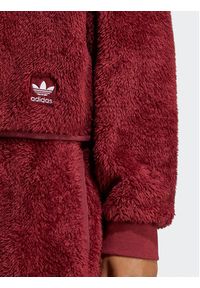 Adidas - adidas Bluza Essentials+ Fluffy Teddy Sweater HY1725 Czerwony Loose Fit. Kolor: czerwony. Materiał: syntetyk