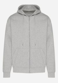 Born2be - Jasnoszara Bluza z Bawełną Kapturem i Sznurkami Asallin. Okazja: na co dzień. Typ kołnierza: kaptur. Kolor: szary. Materiał: bawełna. Styl: casual, klasyczny #4