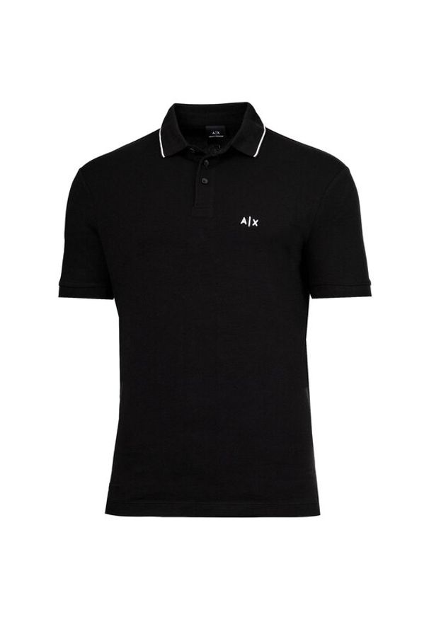 Armani Exchange Polo XM001289 AF10363 UC001 Czarny Regular Fit. Typ kołnierza: polo. Kolor: czarny. Materiał: bawełna