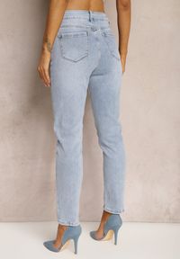 Renee - Jasnoniebieskie Jeansy Skinny bez Zdobień Riozena. Okazja: na co dzień. Kolor: niebieski. Wzór: aplikacja. Styl: elegancki, casual #3