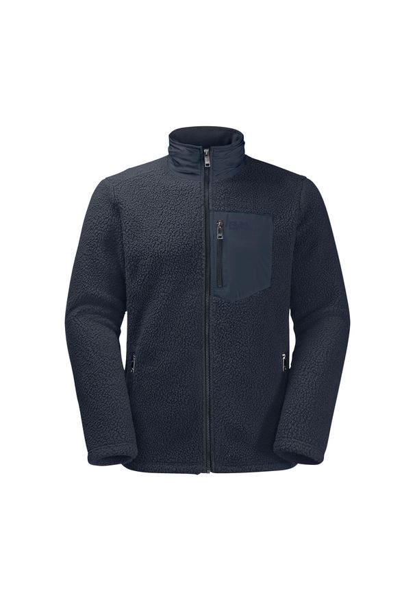 Bluza polarowa męska Jack Wolfskin Kingsway. Kolor: niebieski. Materiał: polar. Sport: turystyka piesza
