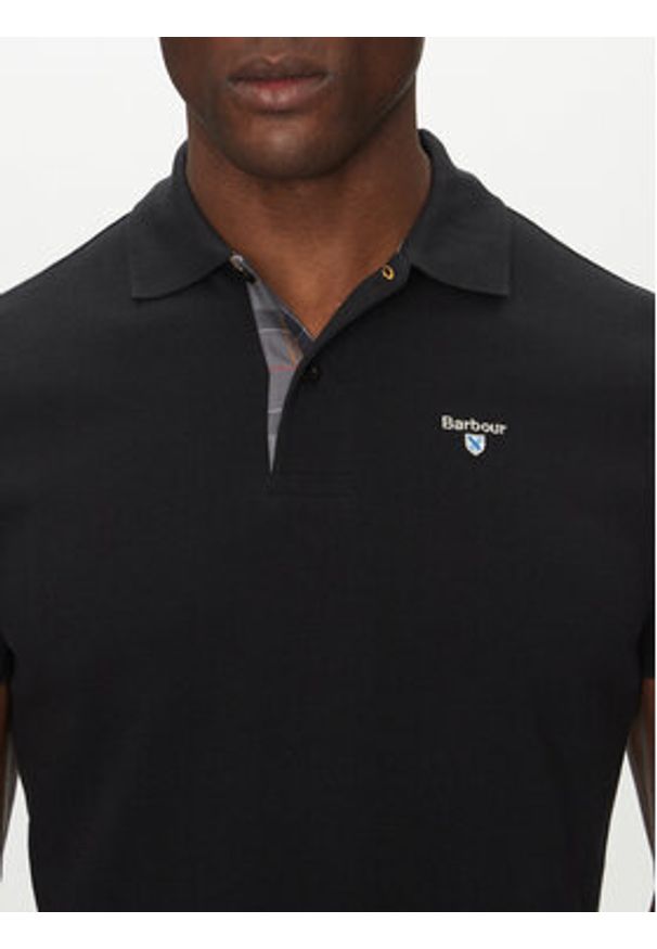 Barbour Polo Tartan MML0012BK31 Czarny Regular Fit. Typ kołnierza: polo. Kolor: czarny. Materiał: bawełna