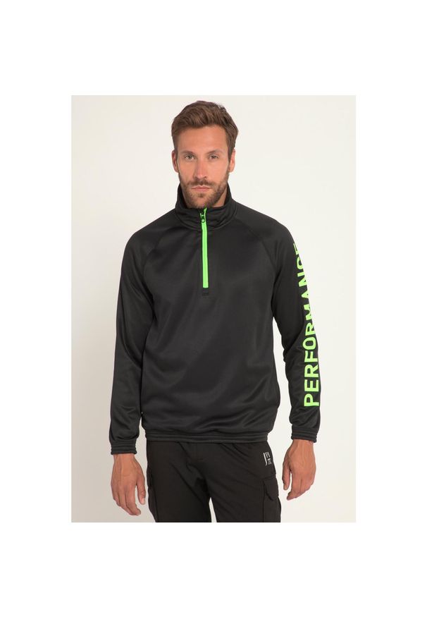 JAY-PI - Męska Bluza Odzież fitness jaskrawe akcenty stójka elastyczny pas. Typ kołnierza: kołnierzyk stójkowy. Kolekcja: plus size. Kolor: czarny. Materiał: poliester, materiał. Sport: fitness