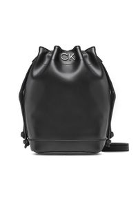 Calvin Klein Jeans Torebka Re-Lock Drawstring Bag Mini K60K610450 Czarny. Kolor: czarny. Materiał: skórzane