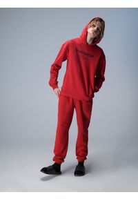 4f - Spodnie dresowe joggery chłopięce. Kolor: czerwony. Materiał: dresówka