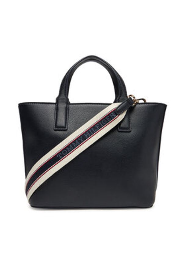 TOMMY HILFIGER - Tommy Hilfiger Torebka AW0AW17448 Granatowy. Kolor: niebieski. Materiał: skórzane