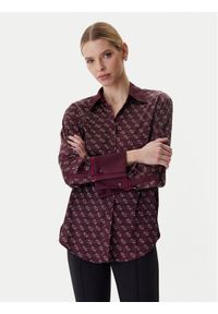 Guess Koszula W4YH47 WF1T2 Bordowy Regular Fit. Kolor: czerwony. Materiał: syntetyk #1