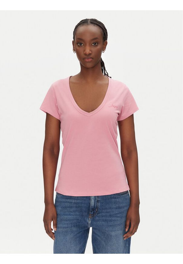 BOSS T-Shirt C_Eslane_4 50540432 Różowy Slim Fit. Kolor: różowy. Materiał: bawełna