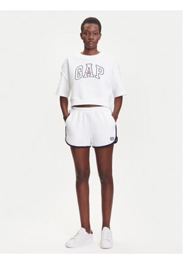 GAP - Gap Szorty sportowe 778453-02 Biały Regular Fit. Kolor: biały. Materiał: bawełna