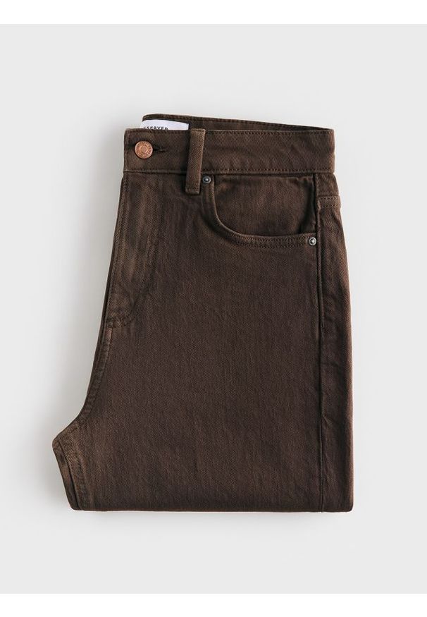Reserved - Jeansy mom fit z krótszą nogawką - dark grey jeans. Długość: krótkie