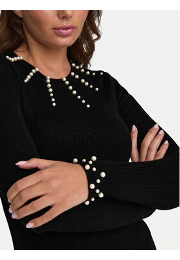 only - ONLY Sukienka dzianinowa Ida 15334548 Czarny Slim Fit. Kolor: czarny. Materiał: syntetyk