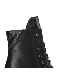 Czarne Botki Libero Damskie Eleganckie Buty. Okazja: na co dzień. Kolor: czarny. Materiał: skóra. Szerokość cholewki: normalna. Wzór: gładki. Obcas: na koturnie #3