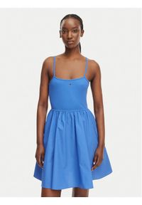 Tommy Jeans Sukienka letnia DW0DW22352 Niebieski Slim Fit. Kolor: niebieski. Materiał: bawełna. Sezon: lato #1