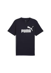 Puma - Męska koszulka Essentials z logo No. 1 PUMA. Kolor: niebieski. Materiał: guma. Wzór: nadruk. Sport: fitness, bieganie #1