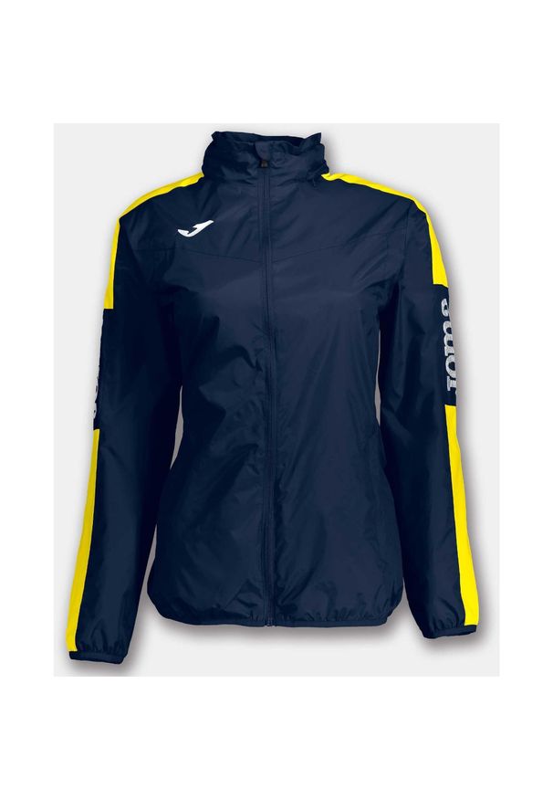 Kurtka damska Joma Rainjacket Championship IV – navy/żółty, L. Kolor: wielokolorowy, żółty, pomarańczowy, brązowy, niebieski. Sport: piłka nożna