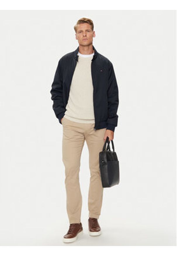 TOMMY HILFIGER - Tommy Hilfiger Chinosy Bleecker MW0MW26619 Beżowy Slim Fit. Kolor: beżowy. Materiał: bawełna