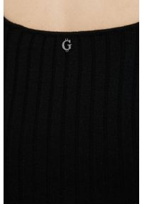 Guess sweter damski kolor czarny lekki. Kolor: czarny. Materiał: włókno, dzianina. Długość rękawa: raglanowy rękaw. Wzór: gładki #4