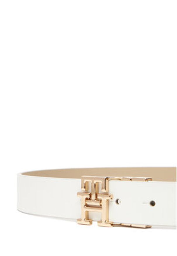 TOMMY HILFIGER - Tommy Hilfiger Pasek Damski AW0AW17768 Écru. Materiał: skóra