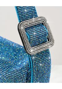 BENEDETTA BRUZZICHES - Niebieska kryształowa torebka Vitty Large. Kolor: niebieski. Materiał: jedwab, satyna. Wzór: aplikacja #9