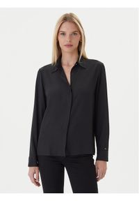 TOMMY HILFIGER - Tommy Hilfiger Koszula WW0WW46597 Czarny Regular Fit. Kolor: czarny. Materiał: wiskoza #1