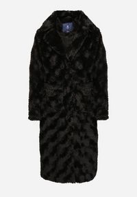 Born2be - Czarny Płaszcz z Pikowanym Futerkiem i Wsuwanymi Kieszeniami Vertika. Okazja: na co dzień. Kolor: czarny. Materiał: futro. Długość rękawa: długi rękaw. Długość: długie. Styl: wizytowy, casual #6