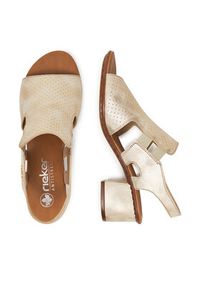 Rieker Sandały 64665-60 Złoty. Kolor: złoty. Materiał: materiał #3