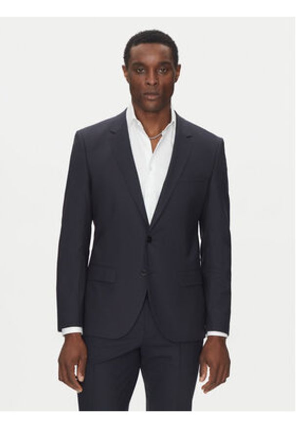 Hugo - HUGO Garnitur Henry/Getlin232X 50530116 Granatowy Slim Fit. Kolor: niebieski. Materiał: syntetyk