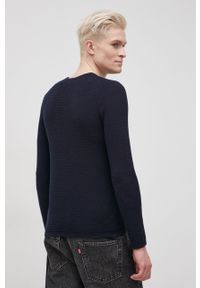 Jack & Jones Sweter bawełniany męski kolor granatowy. Okazja: na co dzień. Kolor: niebieski. Materiał: bawełna. Długość rękawa: długi rękaw. Długość: długie. Styl: casual #3