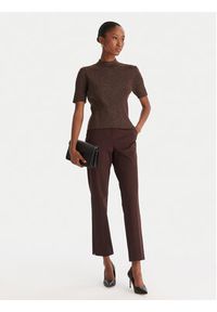ACCESS FASHION Sweter 54-8046 Brązowy Slim Fit. Kolor: brązowy. Materiał: syntetyk #3