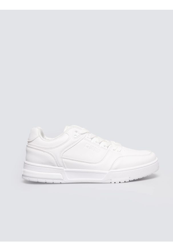 Big-Star - Sneakersy damskie ze skóry ekologicznej białe OO274A549 101. Okazja: na co dzień. Nosek buta: okrągły. Kolor: biały. Materiał: skóra ekologiczna
