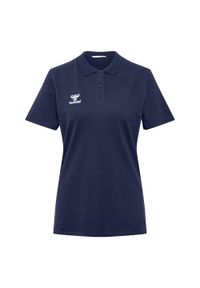 Damska koszulka polo Hummel Go 2.0. Typ kołnierza: polo. Kolor: niebieski. Materiał: tkanina #1