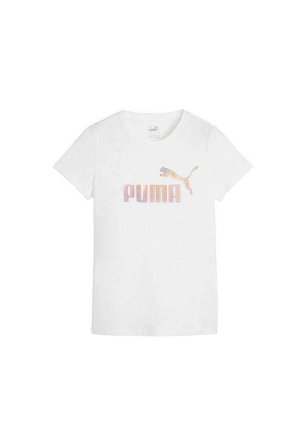 Puma - T-shirt Damski ESS+ Summer Daze. Kolor: biały. Sport: turystyka piesza