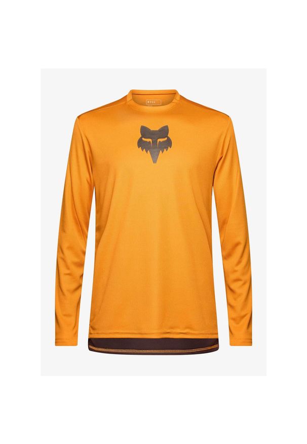 FOX - Bluza rowerowa męska Fox Ranger LS Jersey Fox Head. Kolor: żółty. Materiał: jersey. Sport: kolarstwo
