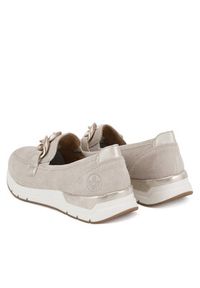 Rieker Loafersy 58944-60 Beżowy. Kolor: beżowy. Materiał: zamsz, skóra #4