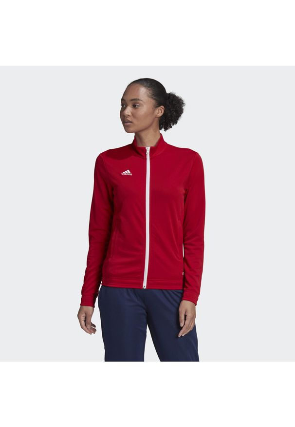 Adidas - Entrada 22 Track Jacket. Kolor: czerwony, wielokolorowy, biały. Materiał: materiał. Sport: piłka nożna