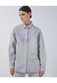 IRO PARIS - Koszula jeansowa z efektem tie-dye Nayoh. Kolor: fioletowy, wielokolorowy, różowy. Materiał: jeans. Długość rękawa: długi rękaw. Długość: długie