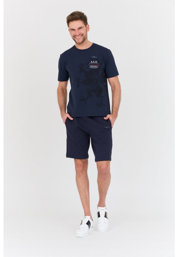 Aeronautica Militare - AERONAUTICA MILITARE Granatowe spodenki Bermuda. Kolor: niebieski