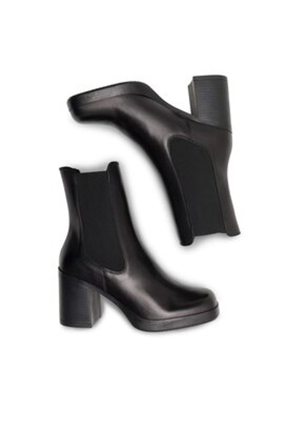 Gino Rossi Botki CELANO-22740NB Czarny. Kolor: czarny. Materiał: materiał