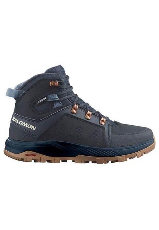 salomon - Buty do chodzenia damskie Salomon Outchill Ts Cswp. Wysokość cholewki: za kostkę. Kolor: niebieski. Materiał: materiał, skóra, syntetyk. Szerokość cholewki: normalna. Sport: turystyka piesza