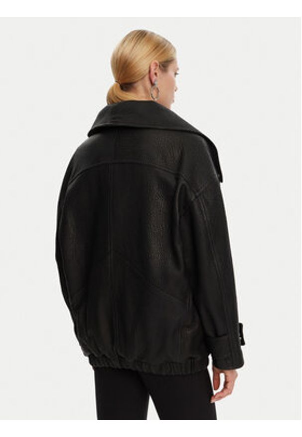 DOLCE & GABBANA - Dolce&Gabbana Kurtka skórzana F9S01L HULVN Czarny Oversize. Kolor: czarny. Materiał: skóra