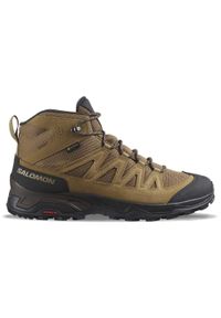 salomon - Buty turystyczne męskie Salomon X Ward Leather Mid Gtx. Wysokość cholewki: za kostkę. Zapięcie: sznurówki. Kolor: czarny, brązowy, wielokolorowy. Technologia: Gore-Tex