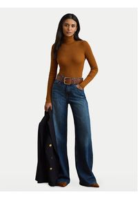 Lauren Ralph Lauren - LAUREN RALPH LAUREN Golf 200643398074 Brązowy Slim Fit. Typ kołnierza: golf. Kolor: brązowy. Materiał: bawełna #5