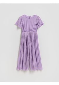 Reserved - Kombinezon z plisowanej tkaniny - lawendowy. Kolor: fioletowy. Materiał: tkanina