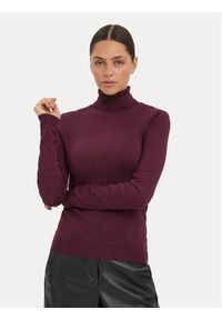 Vero Moda Golf Glory 10231630 Fioletowy Regular Fit. Typ kołnierza: golf. Kolor: fioletowy. Materiał: wiskoza
