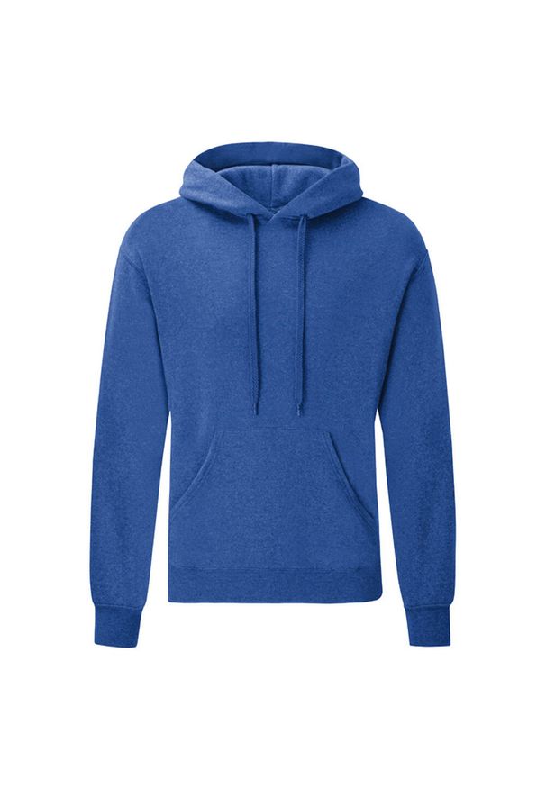 FRUIT OF THE LOOM - Męska Klasyczna Bluza Z Kapturem. Typ kołnierza: kaptur. Kolor: niebieski