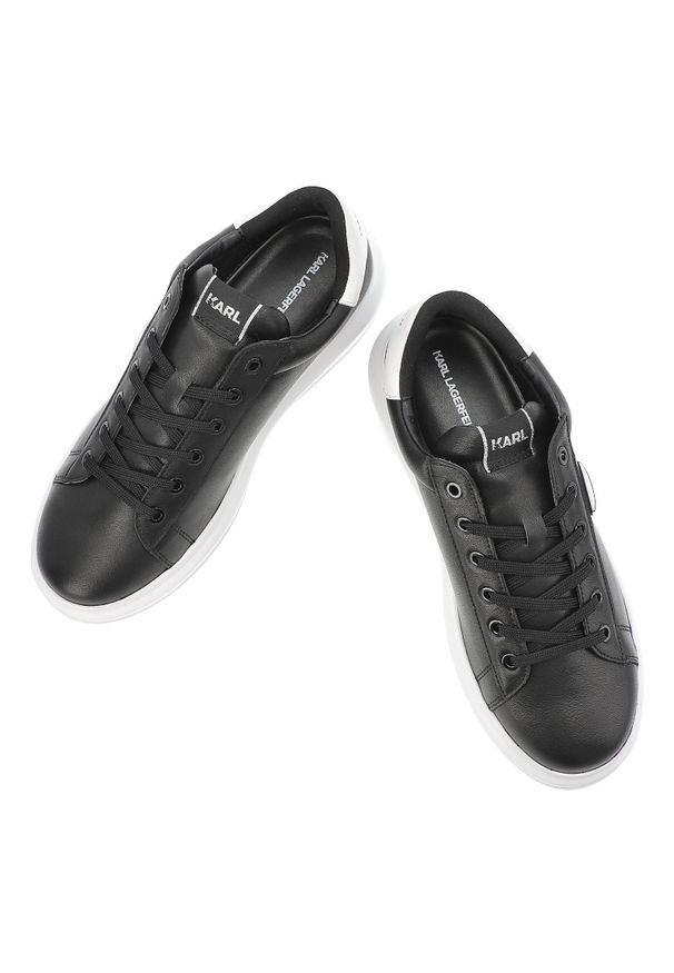Czarne Sneakersy Karl Lagerfeld Modne Obuwie Męskie Premium. Okazja: na co dzień. Zapięcie: sznurówki. Kolor: czarny. Materiał: skóra