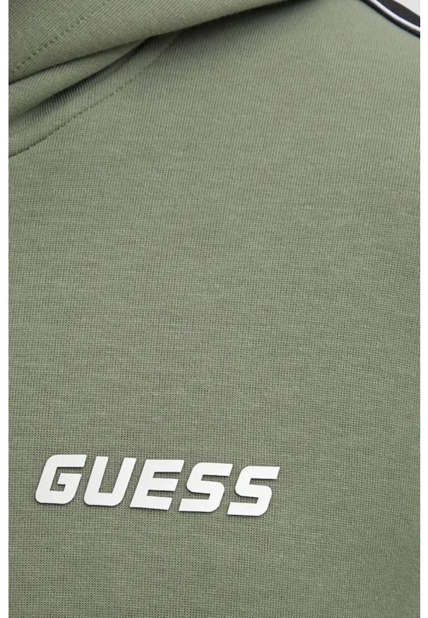 Guess - GUESS Zielona bluza męska Mickey, Rozmiar XL. Kolor: zielony. Materiał: materiał, bawełna, poliester